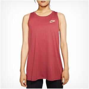 Nike Dri-Fit Terra Cotta Red Singlets Keyhole Training Yoga Athletic Tank Top